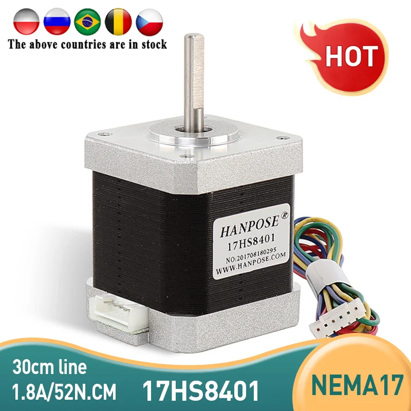 4-lead Nema17 Stepper Motor 48mm 78Oz-in 1.8A 52N.CM 42 series motor 42BYGH  17HS8401 motor for 3D printer accessories