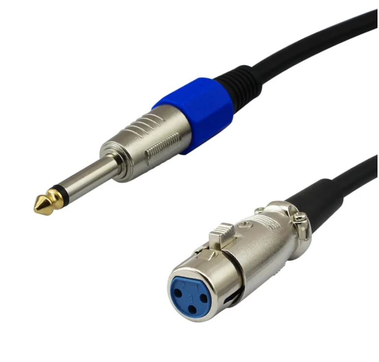 Kabel Mikrofon 1/2/3/5/10m XLR Female ke Jack 6.35/6.5mm Male Plug Kabel Audio Mikrofon