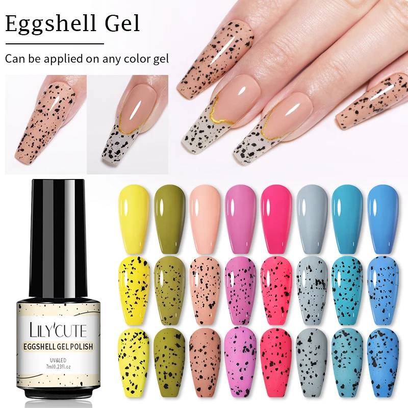 LILYCUTE 7ml Eggshell Gel Nail Polish Winter Varnish Semi Permanent With Any Color Gel Soak Off UV Hybrid Gel Nail Arts Manicure