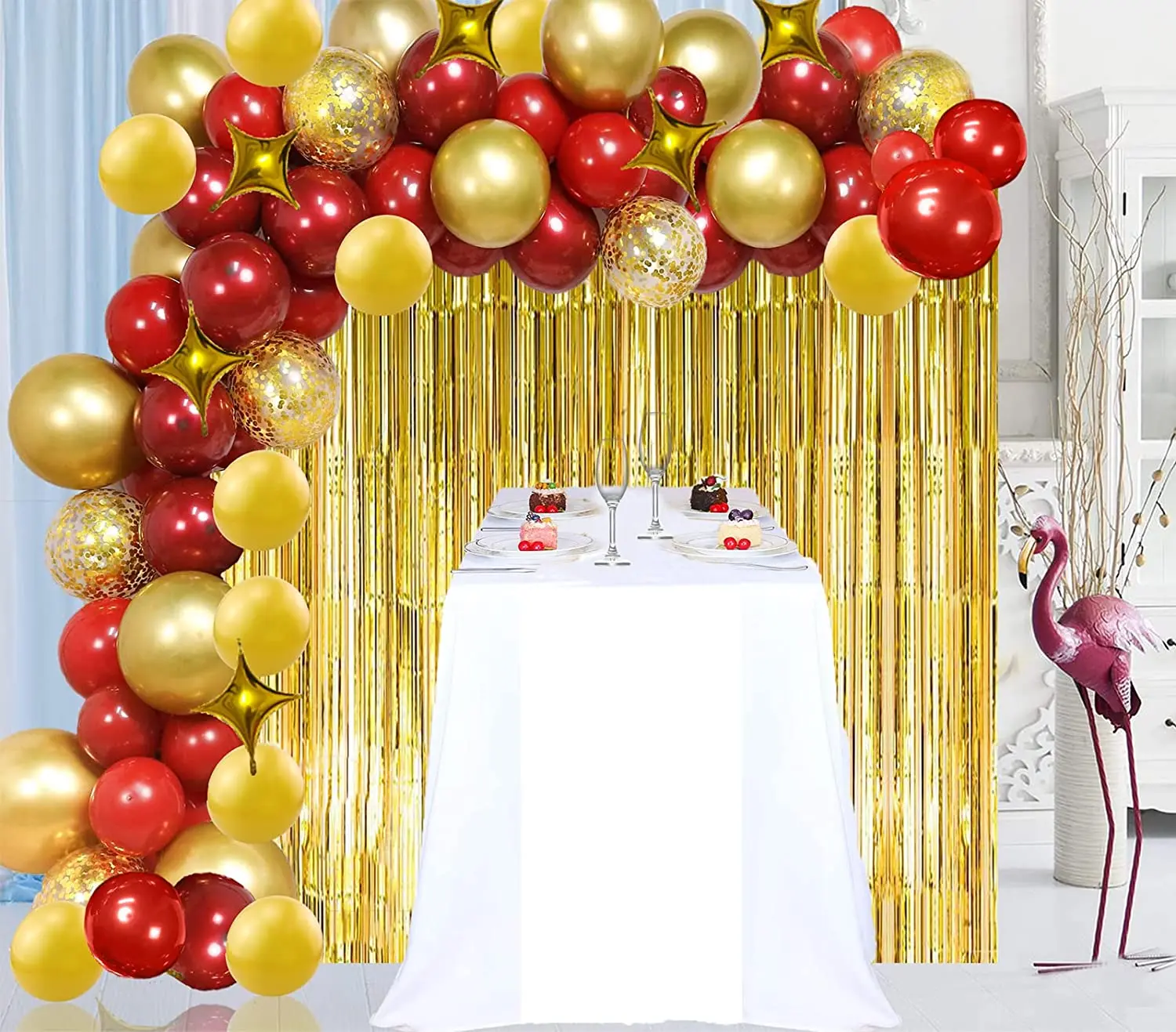 111pcs Red And Gold  Balloons Garland Arch Confetti ballon For Wedding Birthday Baby Shower New Year Party Decorations Supplies