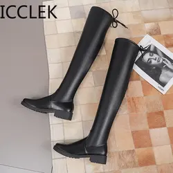 2020 Fashion women's boots winter high heels quality long comfortable Mujer thigh high boot Botas Mujer knee enlarges 35-43