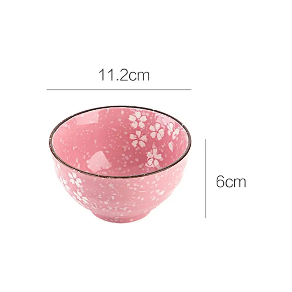 1Pc Sakura Ceramic Bowl  Rice  Kitchen Tableware Fruit Salad s Ramen Soup s Japan Style Dinnerware Kids Students