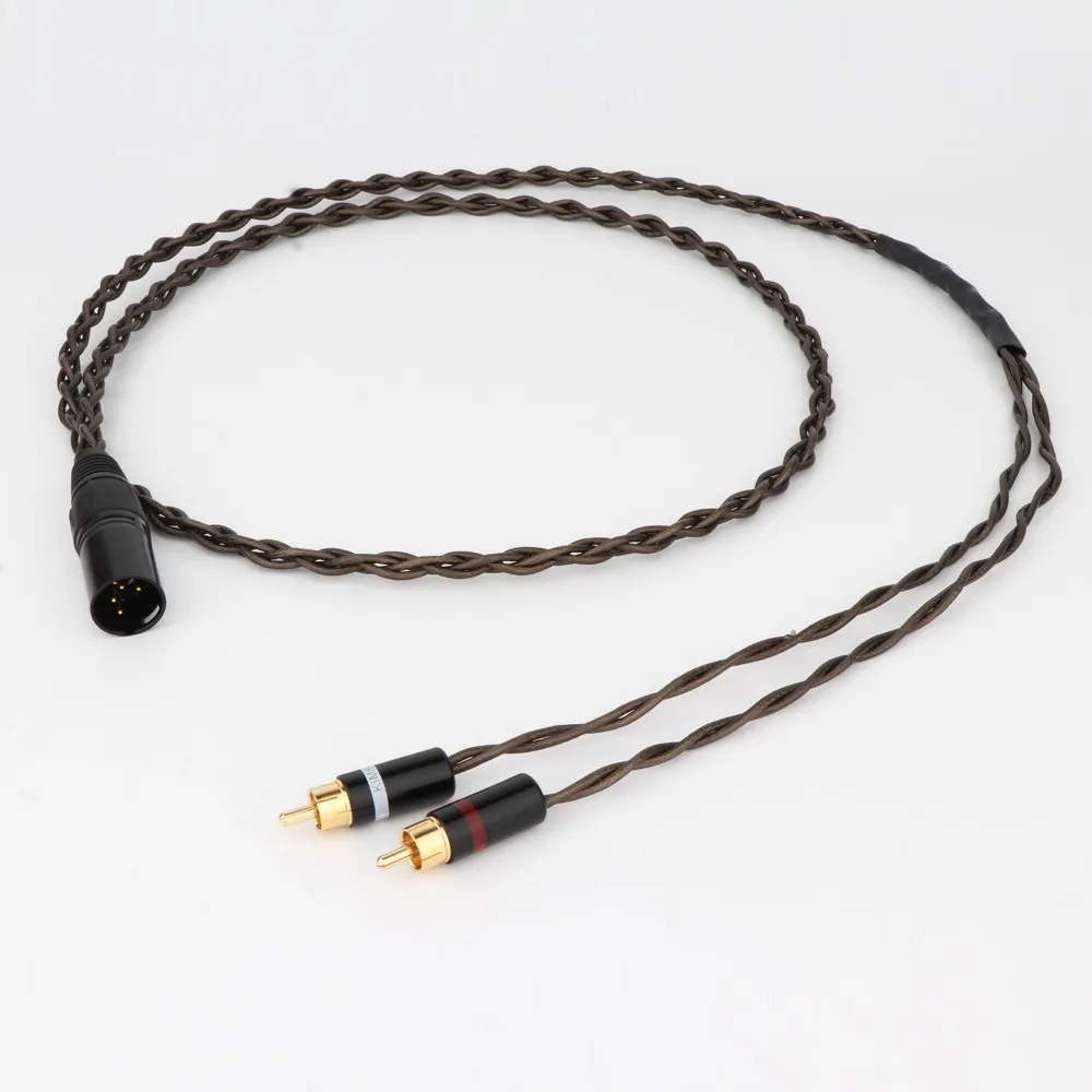 4 Strands Nordost Odin Siver Plated Audio Aux Cable WIth 4Pin XLR Balanced Male/RCA to 2 RCA Male Plug