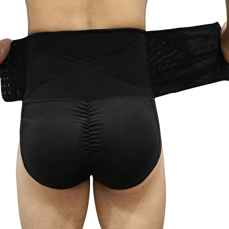 Men Padded Panties With Reducing Belts Waist Trainer Models Slimming Underwear Body Shaper Men Shapewear