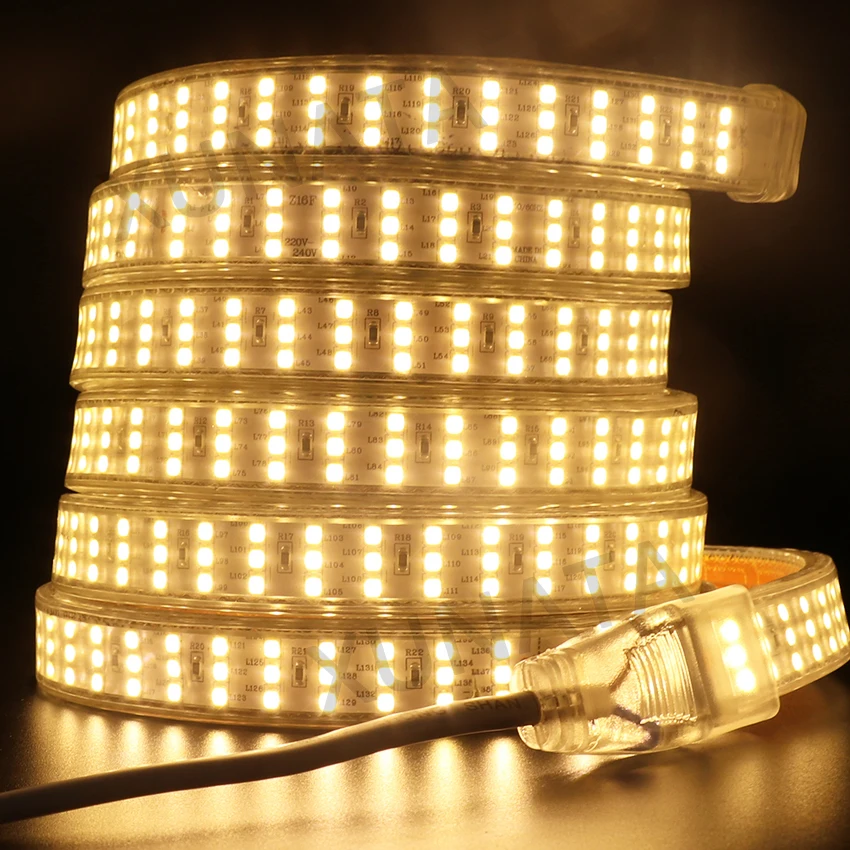 2835 LED Strip Light 220V 230V 240V AC 276LED 120LED Waterproof LED Ribbon Flex LED Lights Home Decoration White /Warm White