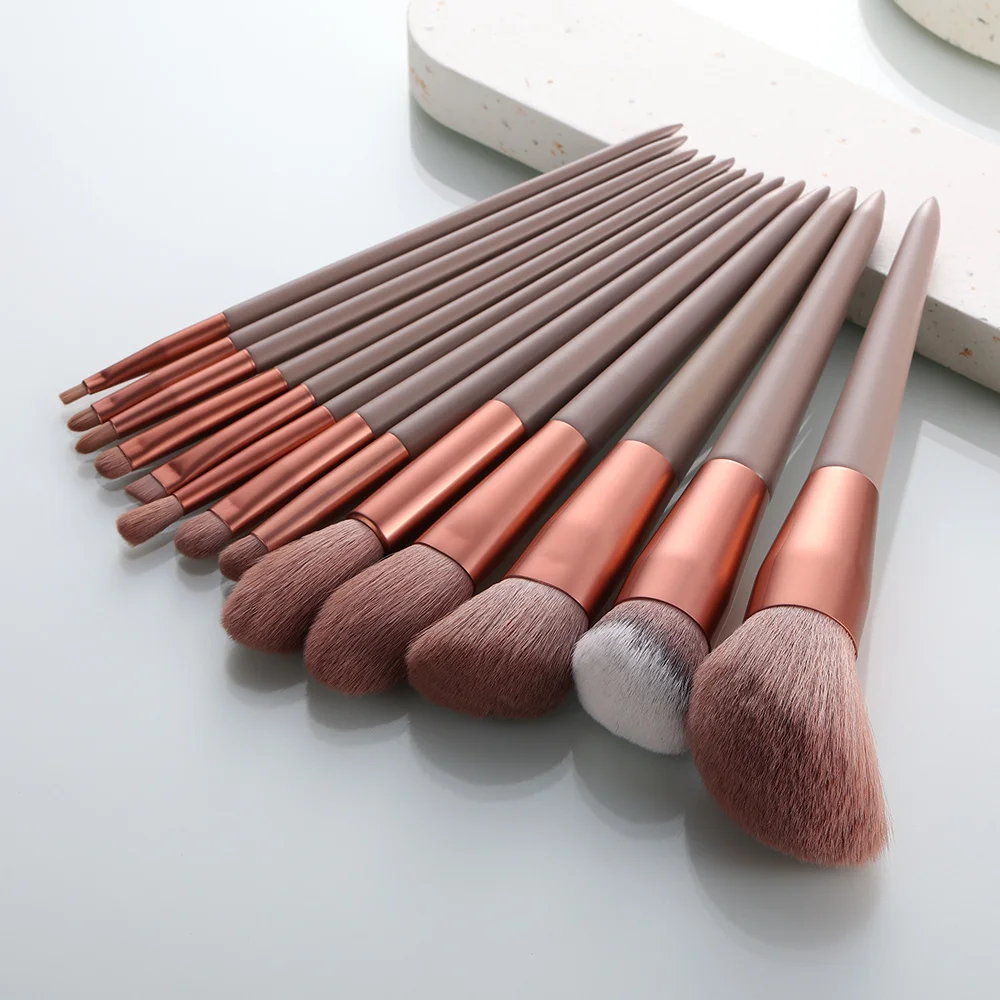 Kosmetyki Natural Makeup Brushes Set Comestic Beauty Tool Foundation Powder Blush Blending Eyeshadow Eyebrow Brush Professional