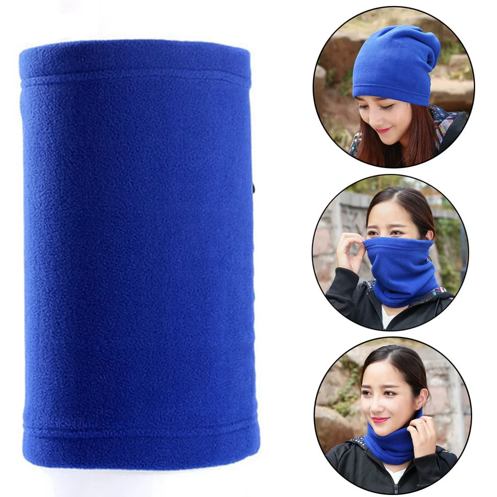 Polar Fleece Hiking Scarf Camping Face Mask Winter Neck Warmer Tube Cycling Headwear Cap For Men Women Outdoor Hats Scarves