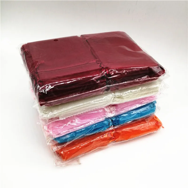 100pcs Drawstring Organza Bags 7x9 9x12 10x15 13x18 Jewelry Pouches Jewelry Packaging Bag Jewellery Bag Organza Jewelry Bags