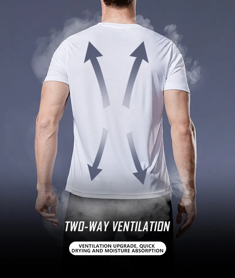 2026 Langes Sport-T-Shirt für Herren, Sommer-Laufshirt, Kurzarm, Slim-Fit-Oberteil, Freizeit-Fitness-Shirt, Camisetas Gym Masculino – Detail 9