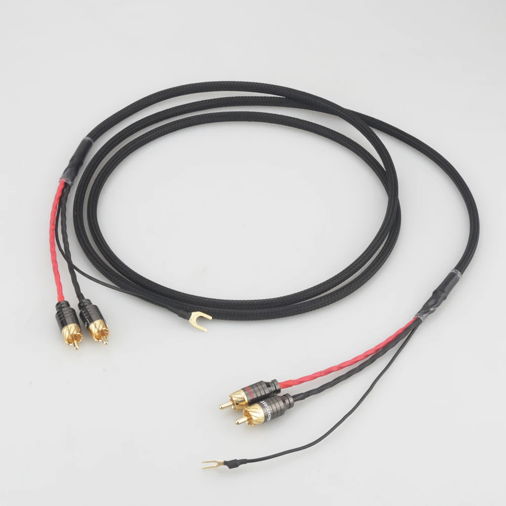 New Hi End Audio RCA Cable of Independent Shielded Signal Line Of LP Vinyl Record Player Amplifier Chassis Gold Plated Connector