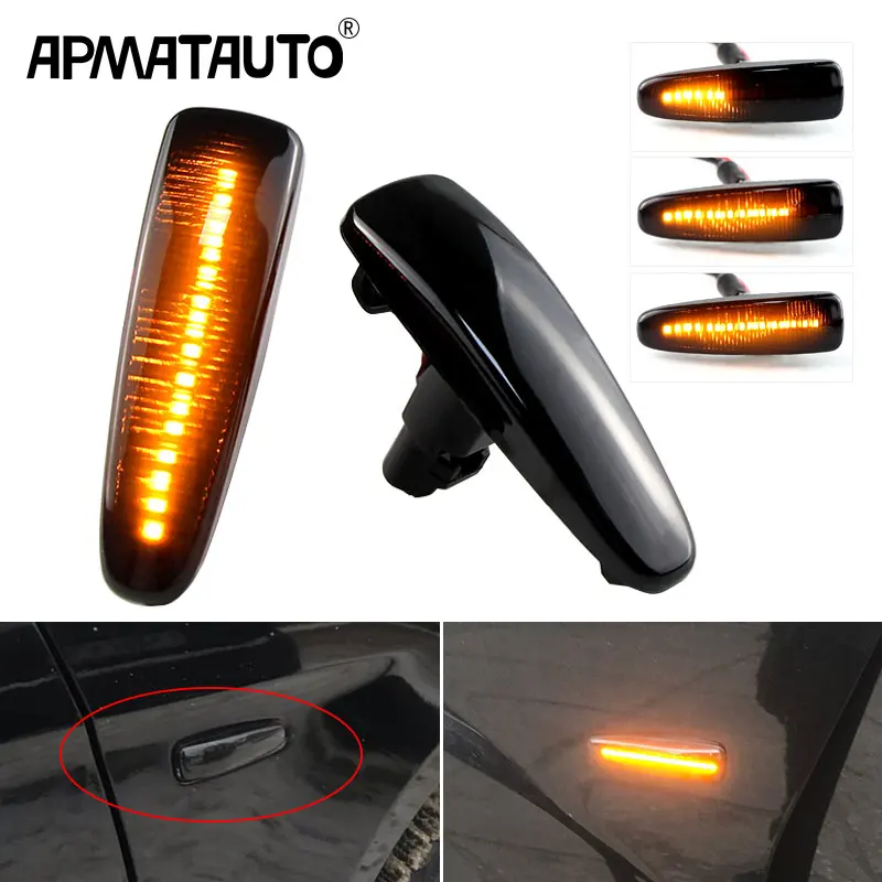 LED Side Fender Dynamic Turn Signal Light Marker Lamp For Mitsubishi Lancer Evolution Evo X Outlander Sport RVR ASX Mirage 2014+