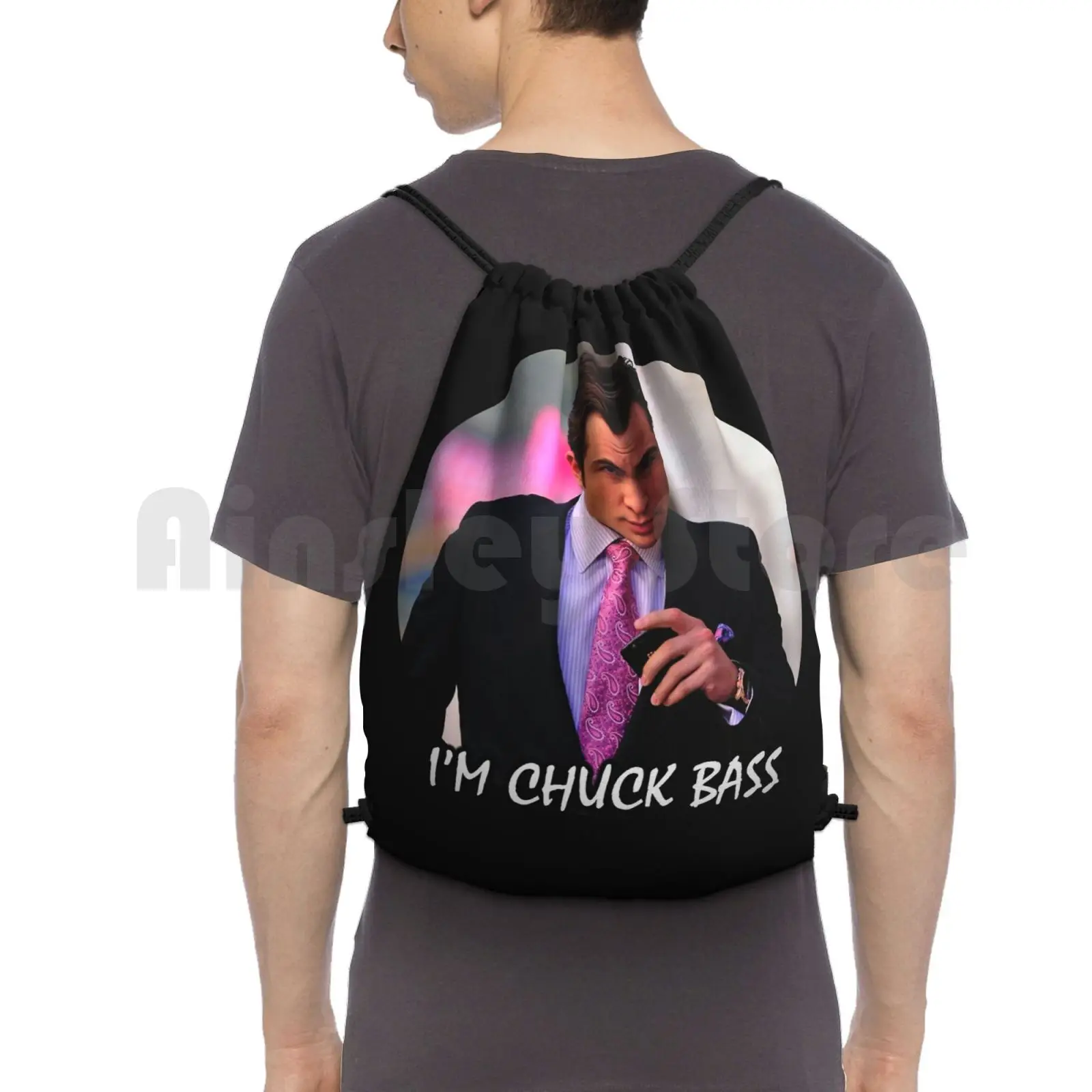 

Handsome Chuck Bass Cool Backpack Drawstring Bag Riding Climbing Gym Bag Handsome Chuck Bass Cool