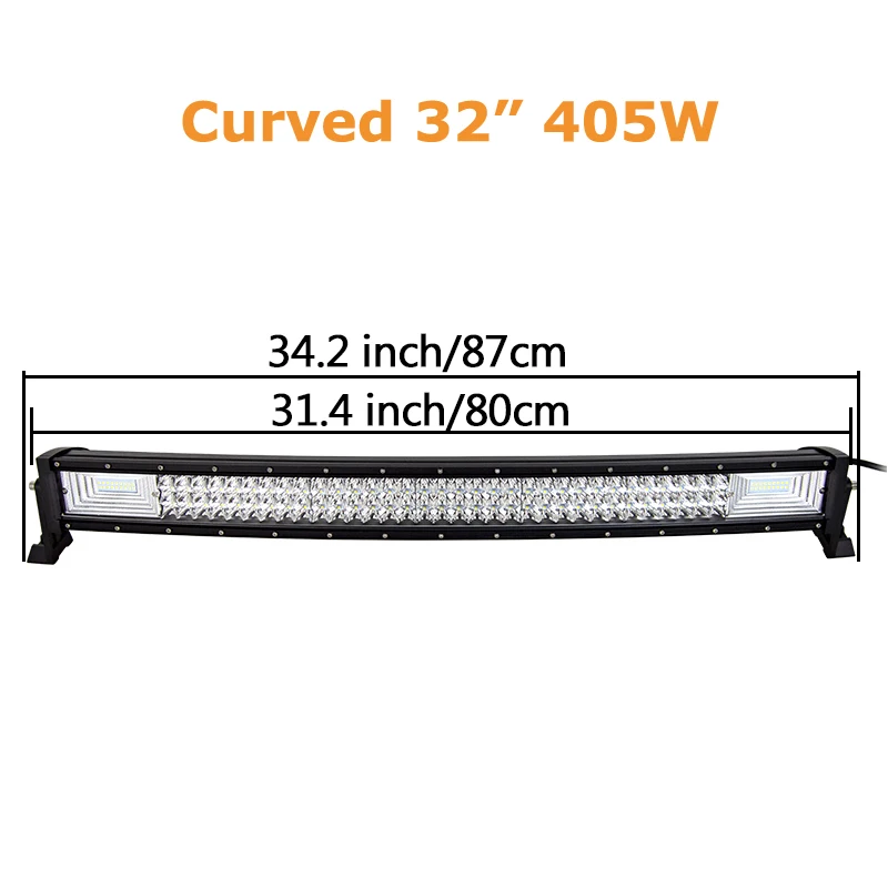 22 "32" 42 "52" 270W 405W 540W 675W Gebogen Led Light Bar offroad Led Bar Combo Beam 9V 30V Voor 4X4 4WD Suv Atv Boot Truck Auto