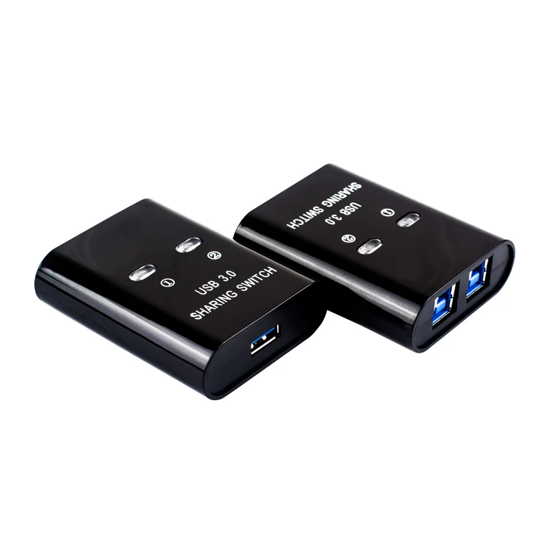 USB3.0 KVM Switch Printer Selector Dua Komputer Beralih Menggunakan Usb3.0 Antarmuka Perangkat 2 Di 1 Tombol Manual Converter