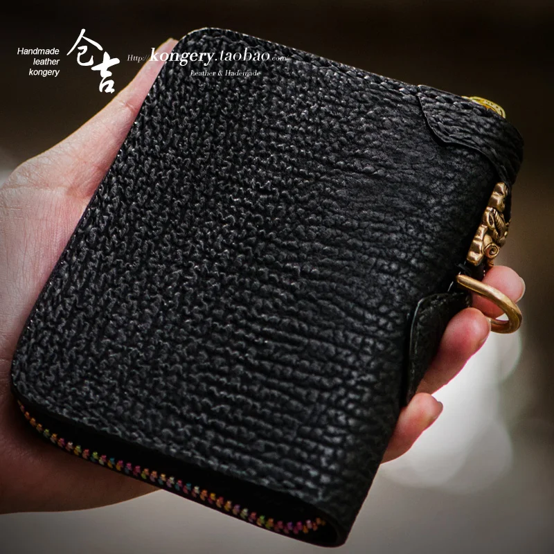 ★contracted sharkskin brief paragraph zipper small purse female cattle pickup package zero wallet restoring ancient ways