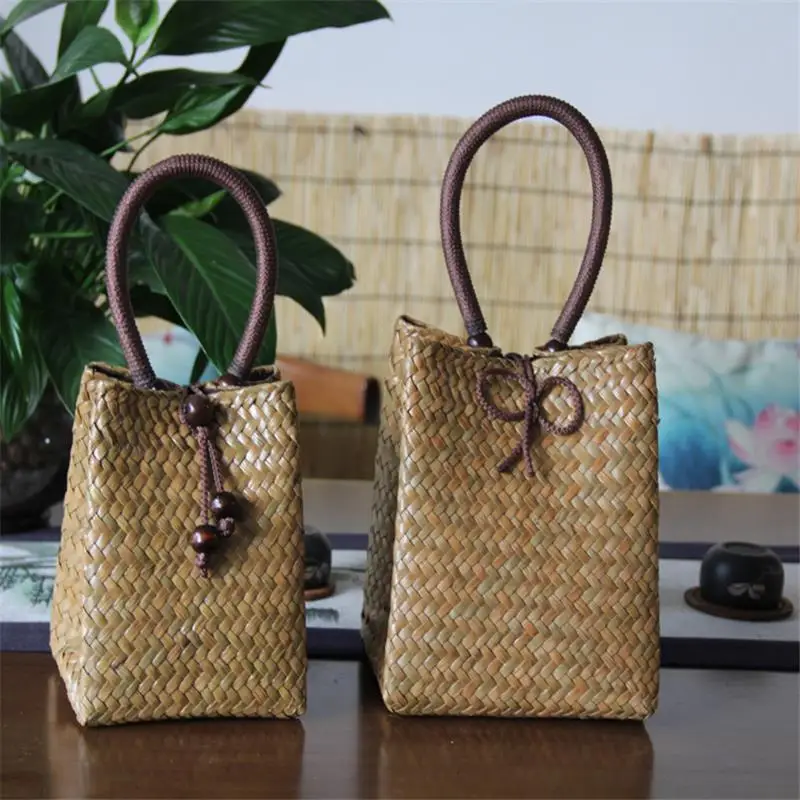 12x15CM New Style Straw Bag Original Retro Women\'s Handbag Pouch Summer Beach Vacation Woven Bag a6107