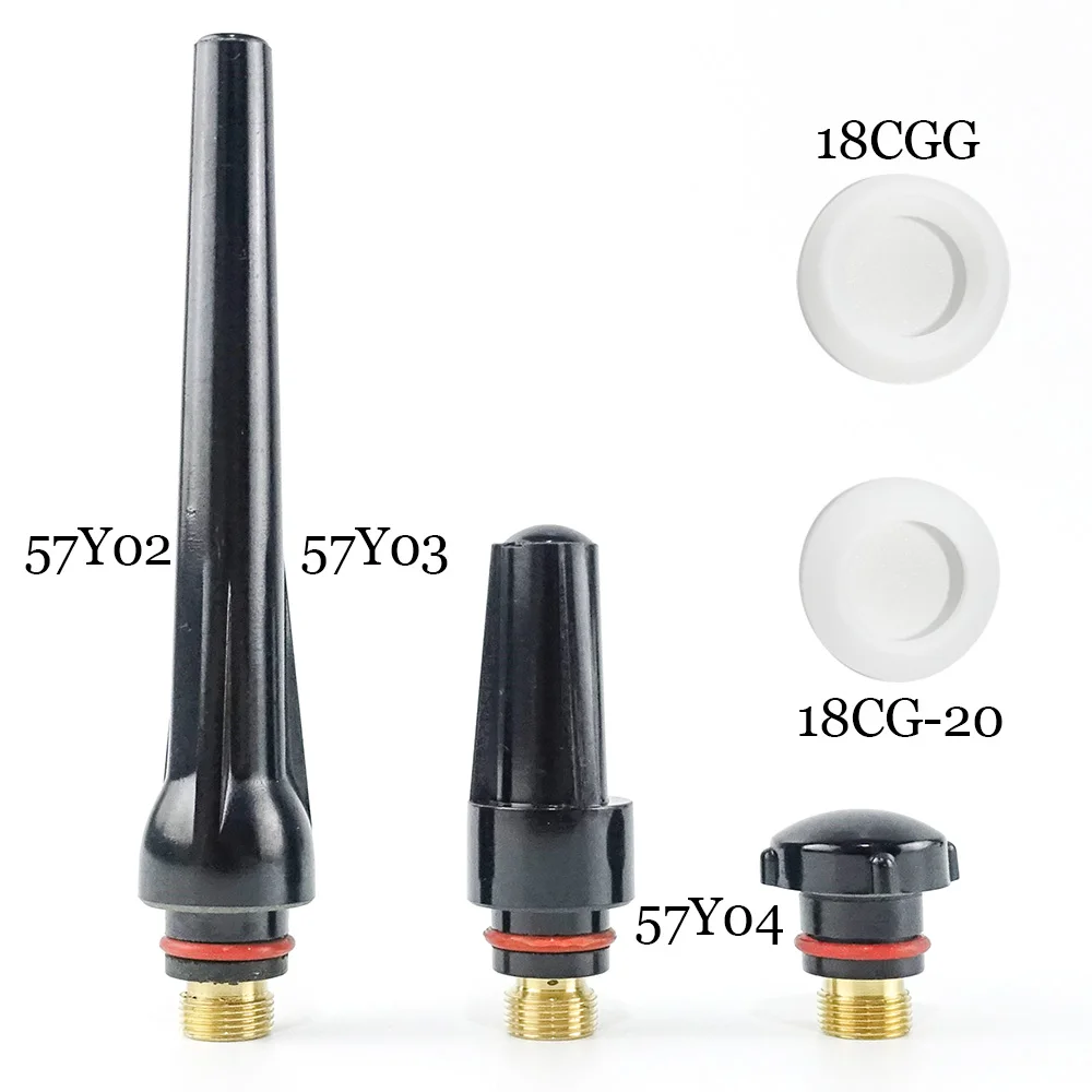 Imagem -06 - Tig Soldagem Tocha Stubby Gás Lente Copo de Vidro Kit de Peças Sobressalentes Acessórios Práticos Duráveis Wp17 Wp18 Wp26 10 49 Pcs