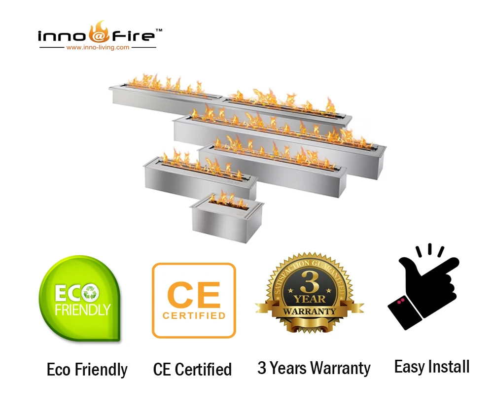 

Inno living fire 62 inch fire bioethanol stainless steel indoor fireplace