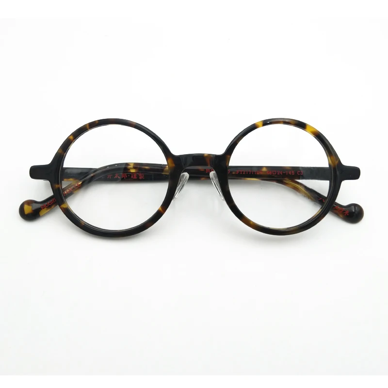 Retro round glasses frame with transparent lens ladies men's acetate glasses optical glasses prescription frame glasses