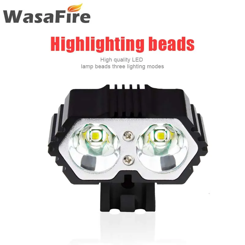 WasaFire 2 X XM-L T6 LED Bicycle Front Light lamp 6000LM USB Rechargeable Bike Headlamps Waterproof Outdoor Cycling Flashlight