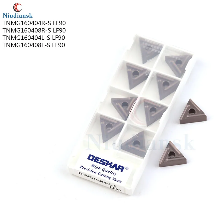 10 Chiếc Gốm Kim Loại Dạng TNMG160404R-S TNMG160408R-S LF90 TNMG160404L-S TNMG160408L-S LF90 Carbide Lắp Tiện Bằng Máy CNC Biến Lắp