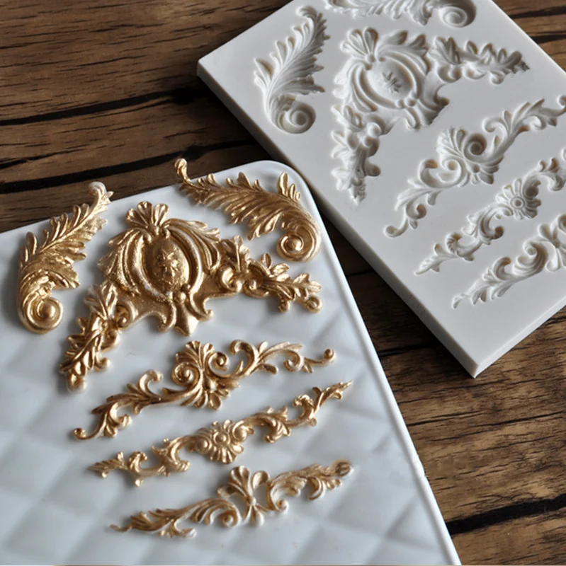 New Retro European-style pattern silicone mold DIY chocolate fondant baking mold crafts accessories mold