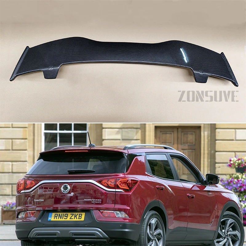 For Ssangyong Korando 2019-2023 Spoiler ABS Plastic Hatchback Roof Rear Wing Body Kit Accessories