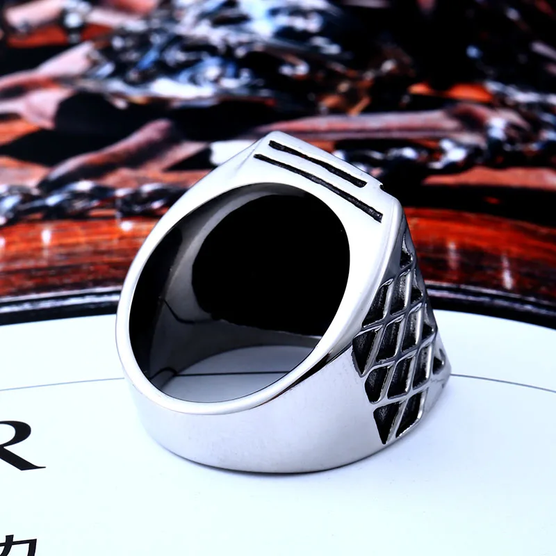 Beier 316L Stainless Steel Ring Playing Card Ring   Man\'s Good  Fashion Jewelry LLBR8-265R