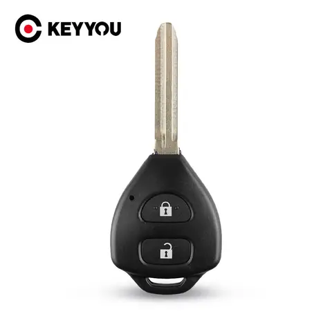 KEYYOU 2 버튼 Uncut 교체 플라스틱 원격 자동차 키 쉘 Cae Fob 빈 키 Toyota Corolla RAV4 Toy43 Blade