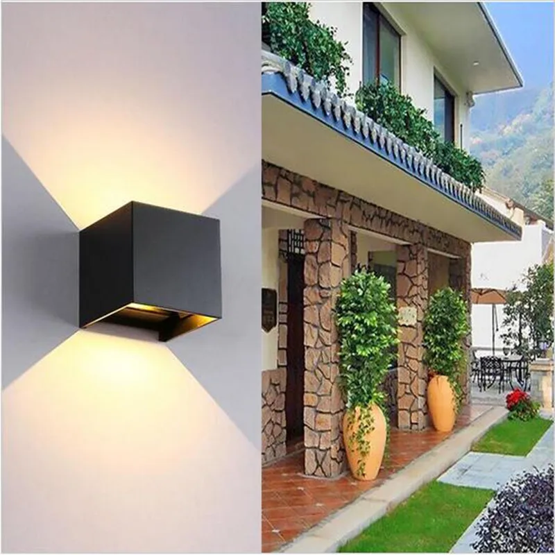 

10pcs/lot 8W/10W Dimmable Double Wall Lights For Home Lamp Up An Down Outdoor IP65 Waterproof AC110-220V 3year Warranty Wandlamp