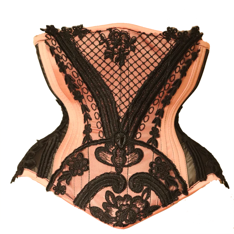 Annzley Black Lace Gothic Corset Fetish Burlesque Korsetts Steel Boned For Waist Slimming