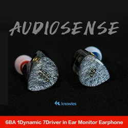AUDIOSENSE Insight AQ7 PRO Knowles 하이브리드 하이엔드 IEM, 분리형 MMCX 케이블 포함, 3D 인쇄 수지 쉘, 6 BA + 1DD
