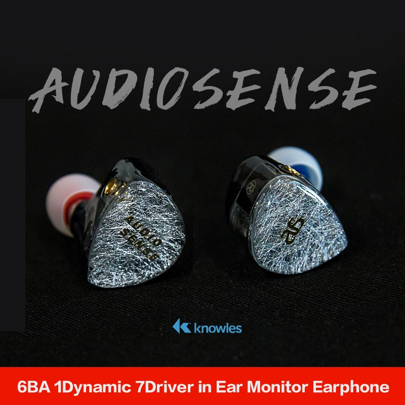 AUDIOSENSE Insight AQ7  PRO  Knowles 6 BA+1DD Hybrid High-end HiFi IEMs with Detachable MMCX Cable 3D printing Resin shell