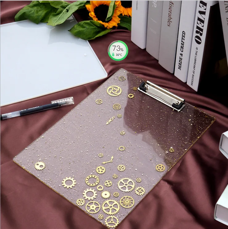 Diy Crystal Drop Resin folder drawing board mirror silicone mold stationery