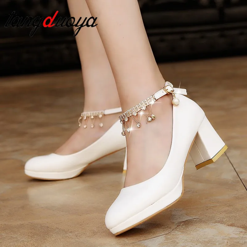 platform heels sexy high heels women wedding shoes bride rhinestone high heels white ladies shoes woman platform high heels