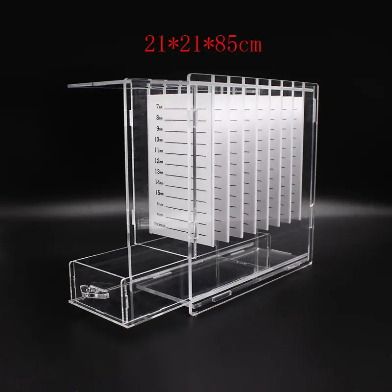 8 layers clear eyelash storage box Makeup Display Case Eyelashes Extension Pallet Holder Transparent Container