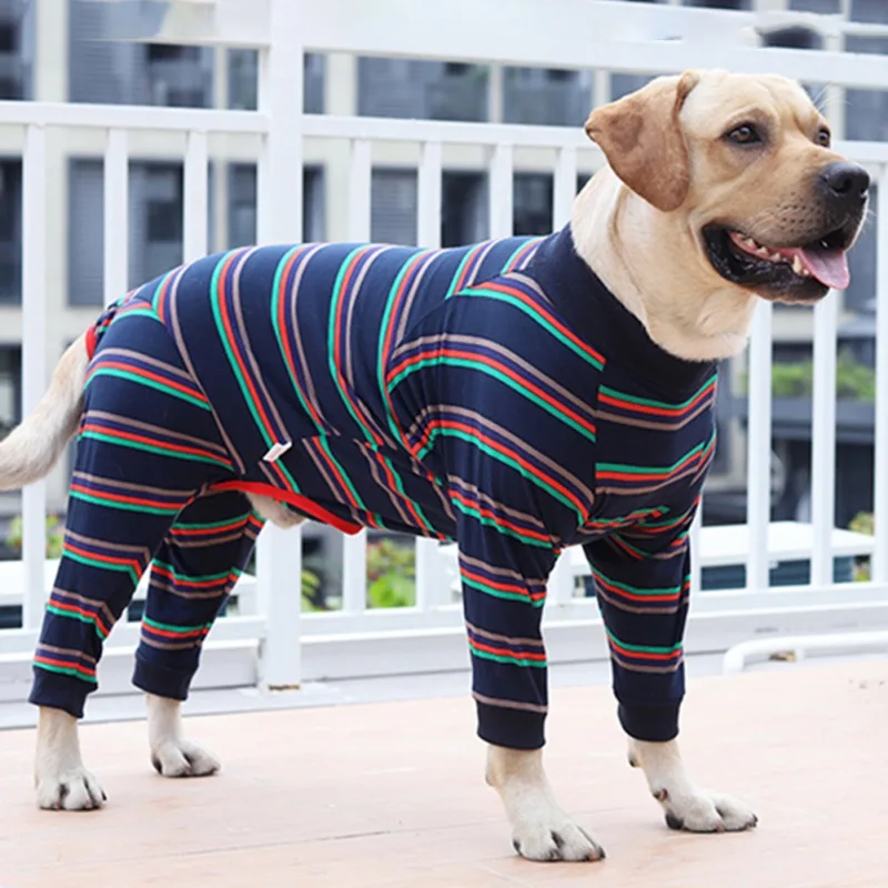 Dog Pajamas Pet Costume For Large Medium Dogs Warm Dog Clothes Jumpsuit Long Sleeveless 4-legged Dog Sleep Suit