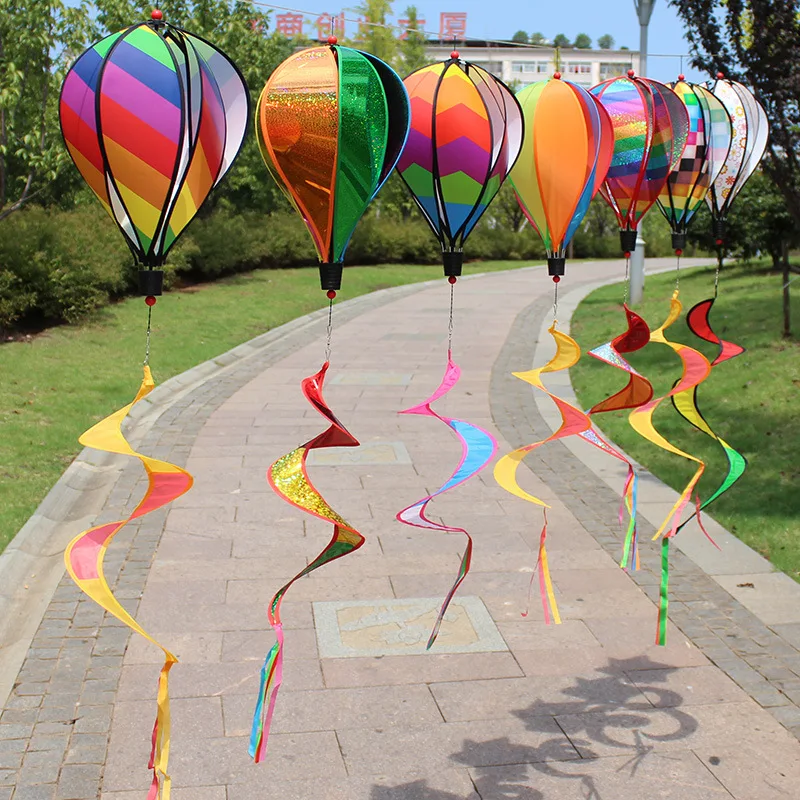 Funny wind rainbow hot air balloon colorful windmill outdoor toy holiday decoration handmade children\'s toy gift