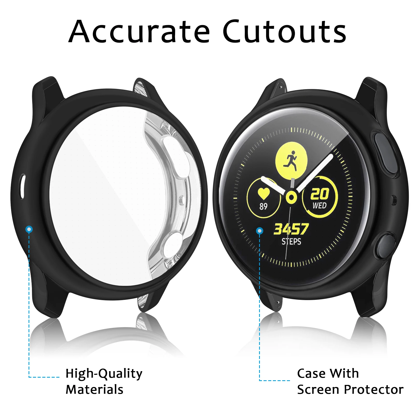 Case for Samsung Galaxy Watch Active 2 40mm TPU Bumper Screen Protector+film Smartwatch Cover 44mm Samsung Watch Accessories