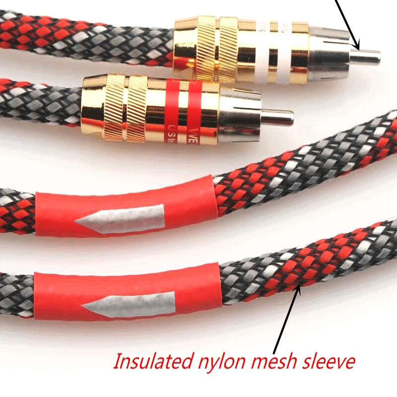 Hi-End 4N OFC Silver Plated ตัวนํา HIFI 2RCA ถึง 2RCA ชายชาย Hifi ลําโพงเสียง Amp เครื่องเล่น CD RCA สาย