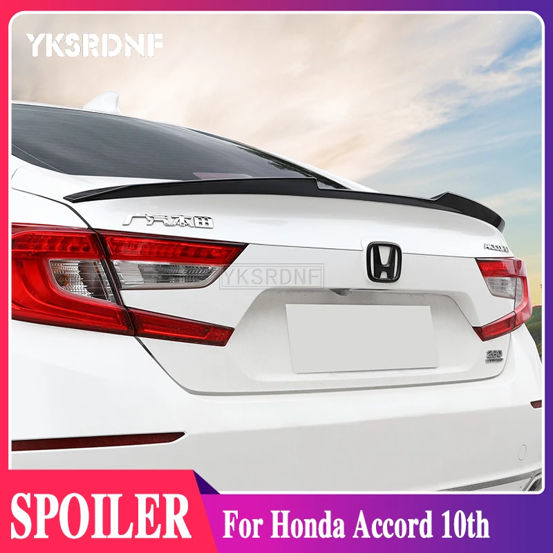 YKSRDNF For Honda Accord 10th Spoiler 2018-2019 Accord Spoiler ABS plastic Material Car Rear Wing Color Rear Spoiler