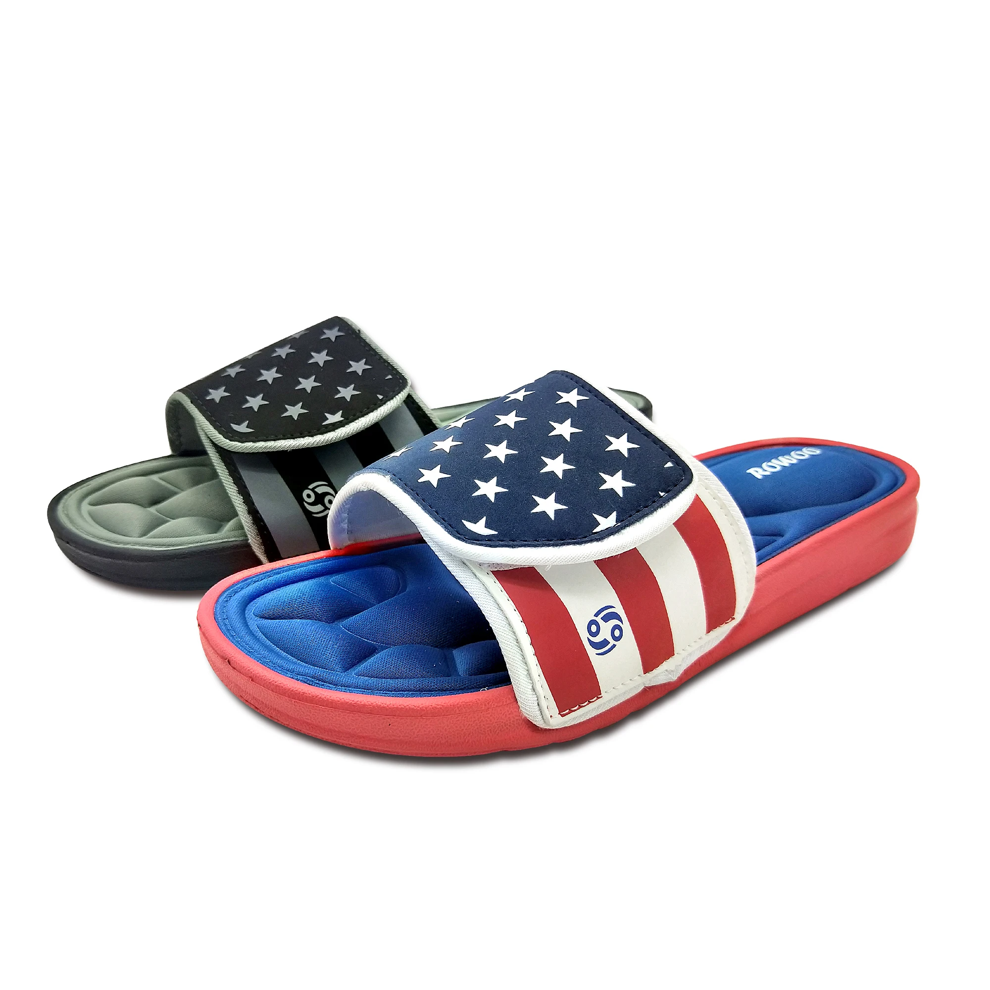 Men\'s Massage Slip on Cozy Memory Foam Flip Flops Pool Shoes slides sandals fashion Star Stripe Footwear wholesale dropshipping