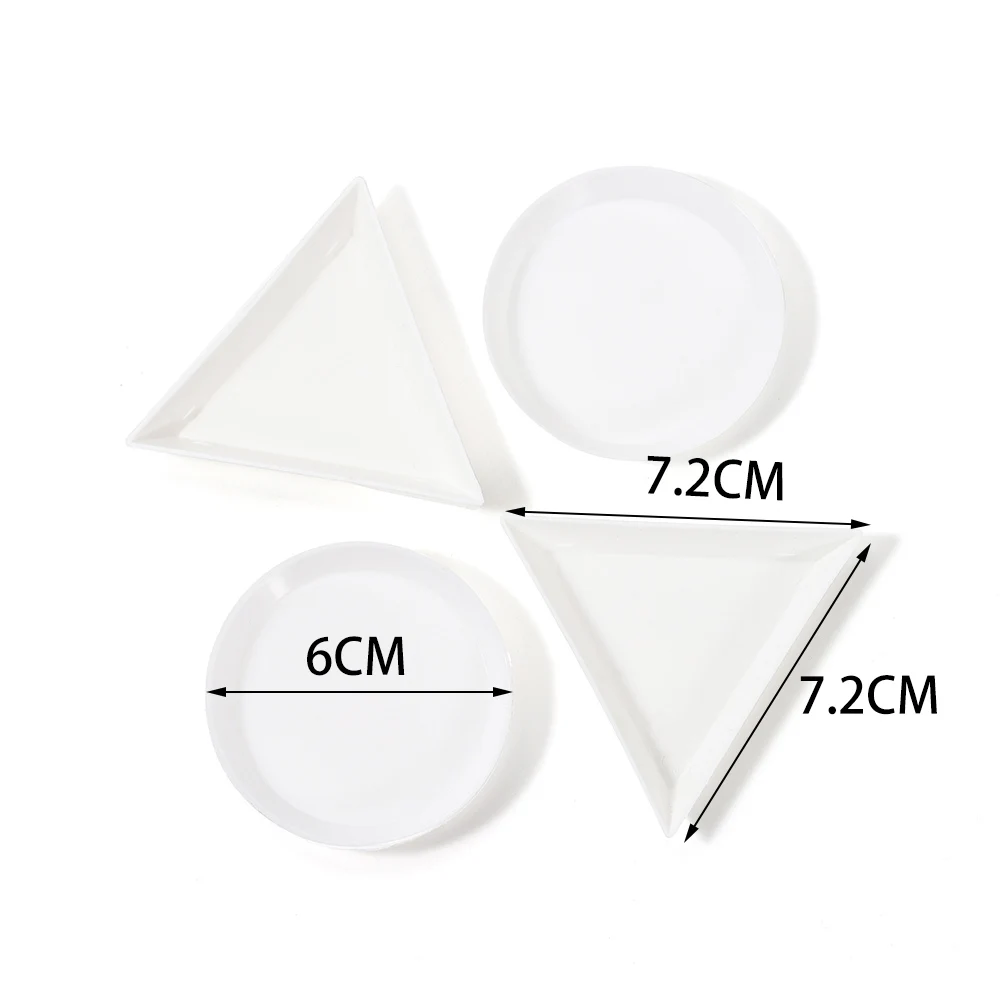 10pcs/lot Environmental PP Round Triangle Plate White Containers For Beads Display Tray Packaging For Jewelry Organizer