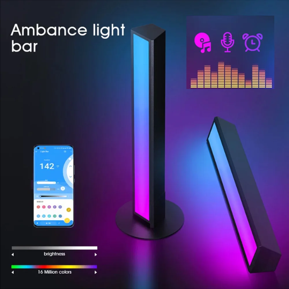 Smart RGB LED Light Bars, Ambiance Backlights, Bluetooth, 10 Scene Modes, Pickup Rhythm, Music Sync Kit, Works Play Light Bar