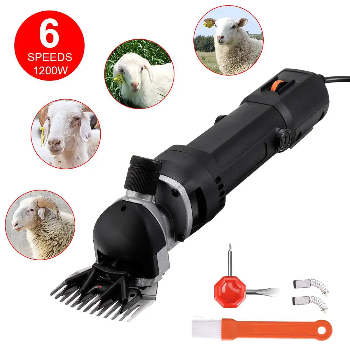 6 speed Electric Sheep Pet Hair Clipper Shearing Kit Shear Wool Cut Goat Pet Animal Shearing Supplies Farm Cut Machine