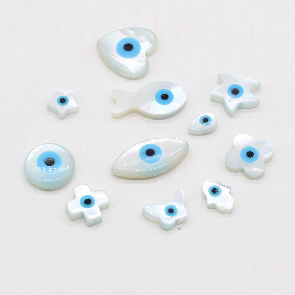 10 PCS Natural Freshwater Shell Eye Shape for DIY Jewelry Making Necklace Earrings Accessories Gift