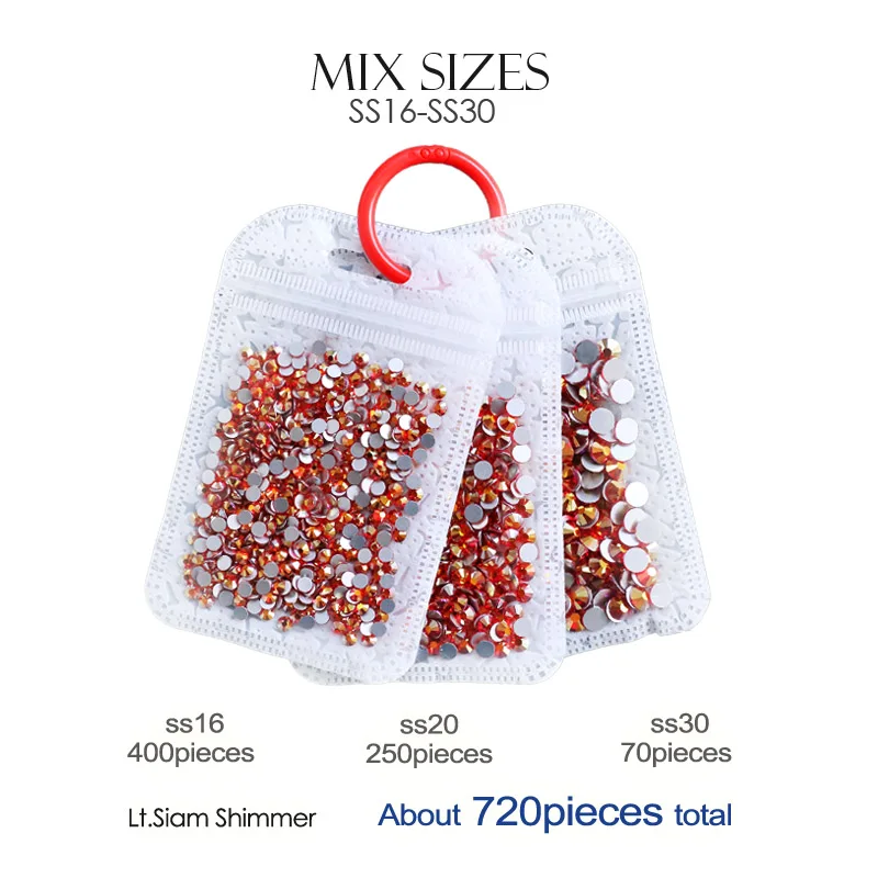 ประณีต Shimmer AB CZ เคลือบ Non Hot Fix คริสตัลแบนกลับ Rhinestone Strass Glitters หินสำหรับ DIY Nail Art งานแต่งงานเพชร