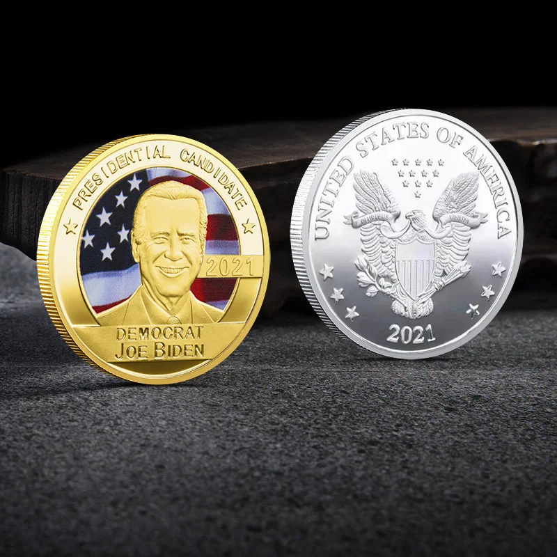 

The 46th President Of The United States Joe Biden Gold Silver Commemorative Coin Replica Cosplay Props Accessories