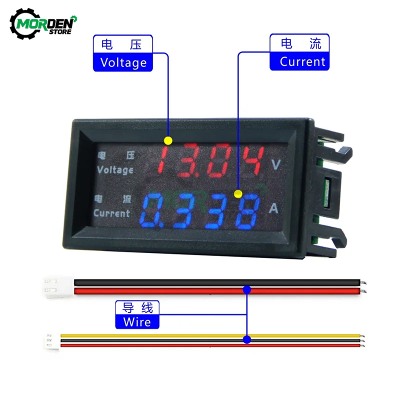 M4430 stejnosměrný 100V 200V 120V 10A elektronická voltové AMP měřič tester digitální voltmetr ampérmetr 0.28'' LED displej elektrické napětí regulátor