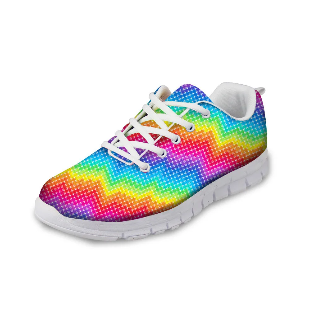 

3D Colorful Pattern Women Casual Sneaker Trendy Customized Breathable Light Flat Shoes Summer Mesh Shoes for Female